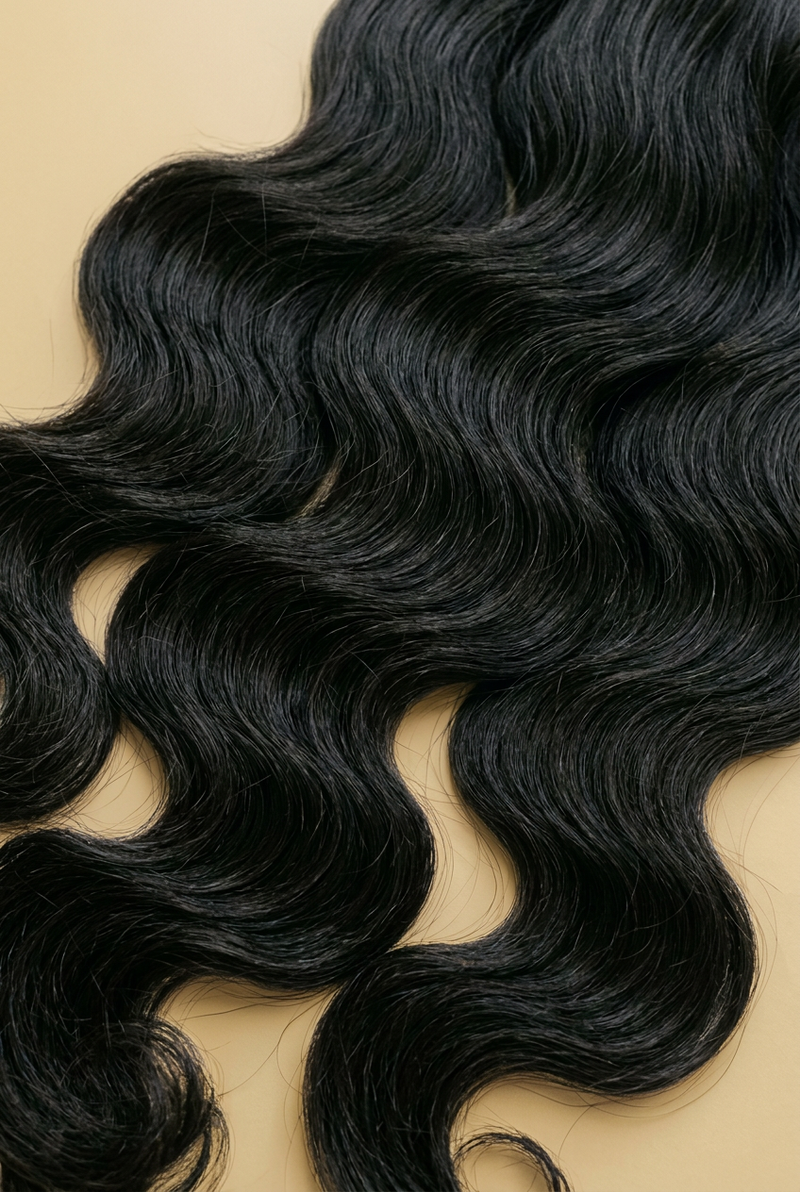 Loose wavy hair on champagne gold