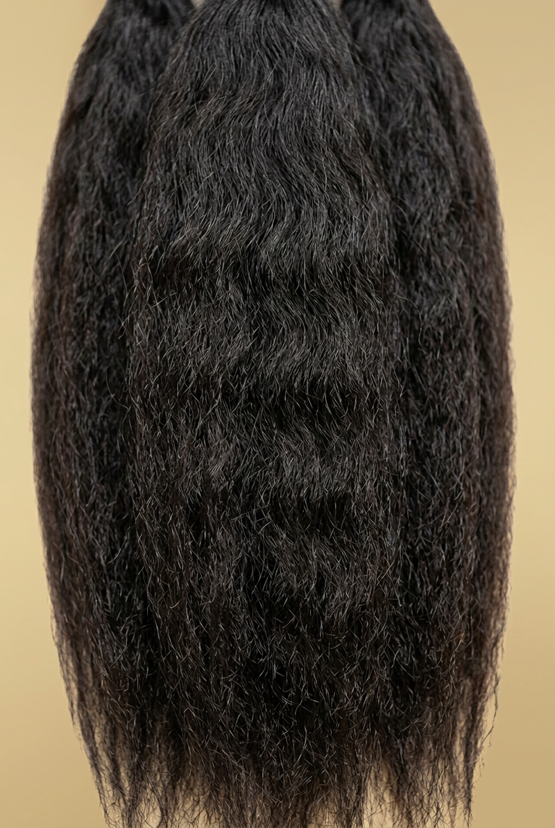 Natural textured hair on champagne gold